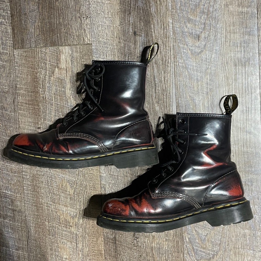Dr. Martens Originals Cherry Arcadia Patent Leather Lace Up Boots - Picture 7 of 10